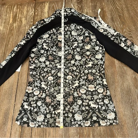 Kerrits Black and Gray Floral Long Sleeve Top - Picture 5 of 14